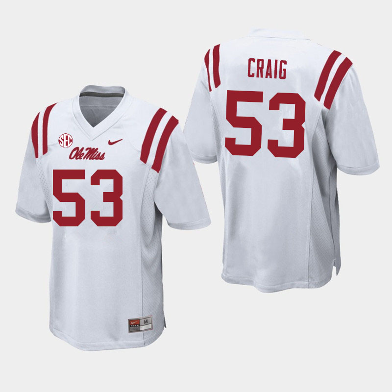 Ole Miss Rebels #53 Carter Craig College Football Jerseys Sale-White